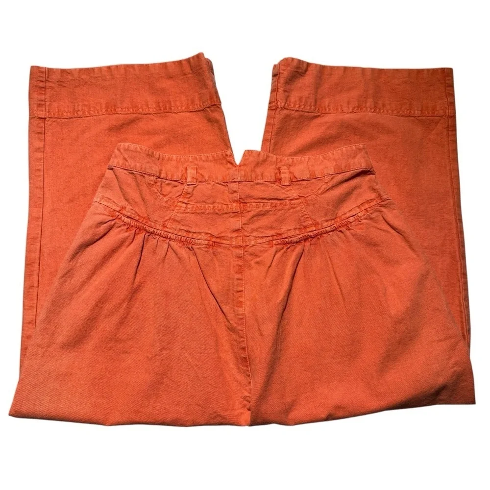 New Free People Sweet Talk Chino Red Mango Pants Size 10